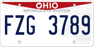 OH license plate FZG3789