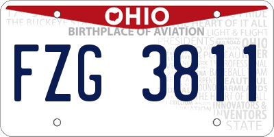OH license plate FZG3811