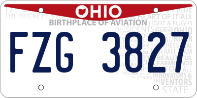 OH license plate FZG3827