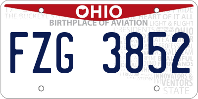 OH license plate FZG3852