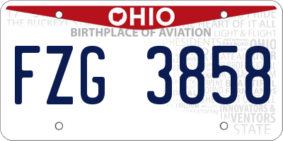 OH license plate FZG3858