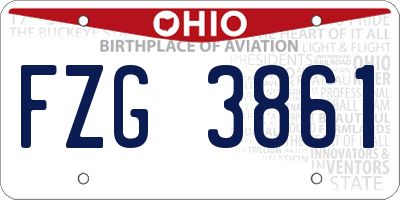 OH license plate FZG3861