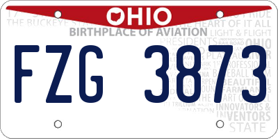 OH license plate FZG3873