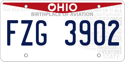 OH license plate FZG3902