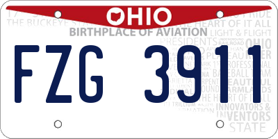 OH license plate FZG3911
