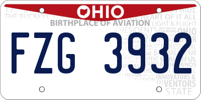OH license plate FZG3932