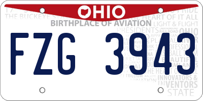 OH license plate FZG3943