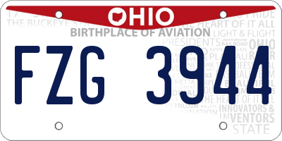 OH license plate FZG3944