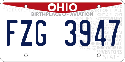 OH license plate FZG3947