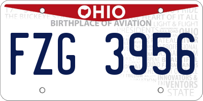 OH license plate FZG3956