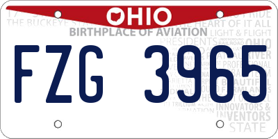 OH license plate FZG3965