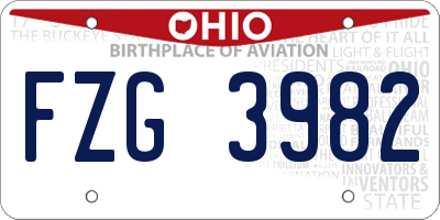 OH license plate FZG3982