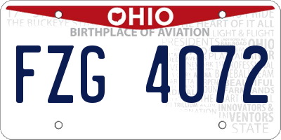 OH license plate FZG4072