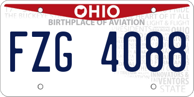 OH license plate FZG4088
