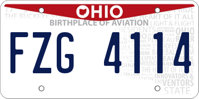 OH license plate FZG4114