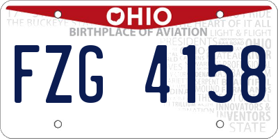 OH license plate FZG4158