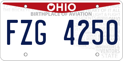 OH license plate FZG4250