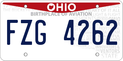 OH license plate FZG4262