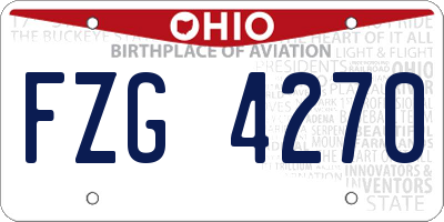 OH license plate FZG4270