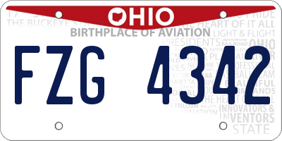 OH license plate FZG4342