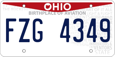 OH license plate FZG4349