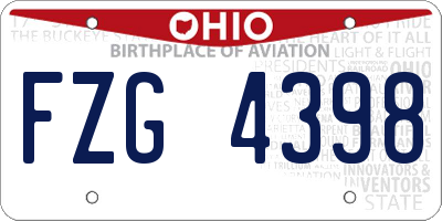OH license plate FZG4398