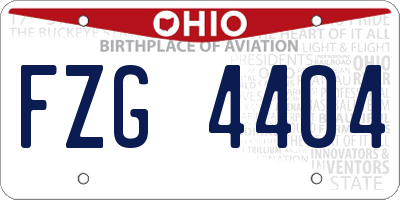 OH license plate FZG4404