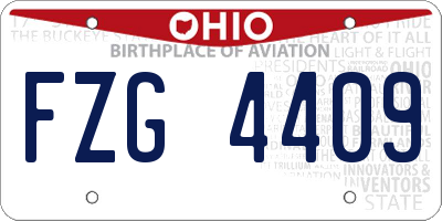 OH license plate FZG4409