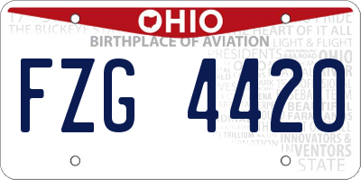 OH license plate FZG4420