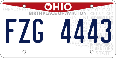 OH license plate FZG4443
