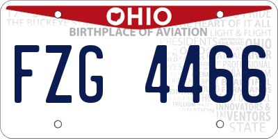 OH license plate FZG4466