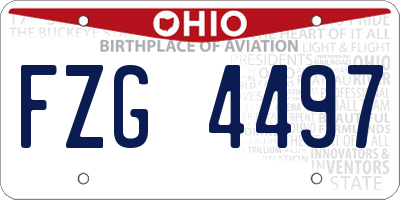 OH license plate FZG4497