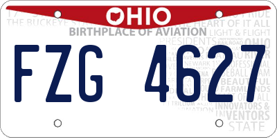 OH license plate FZG4627