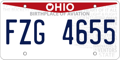 OH license plate FZG4655