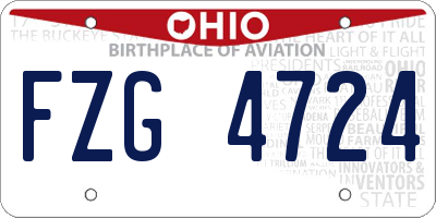 OH license plate FZG4724