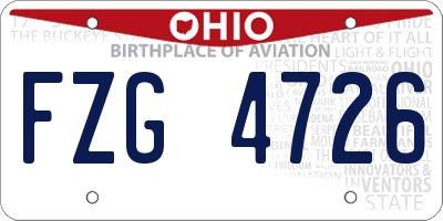 OH license plate FZG4726