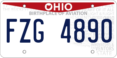 OH license plate FZG4890