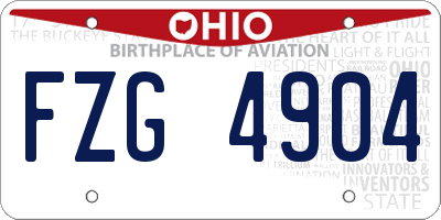 OH license plate FZG4904