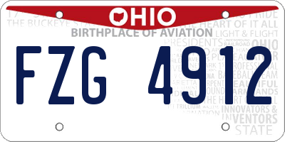 OH license plate FZG4912