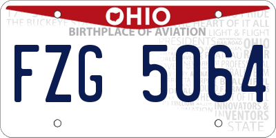 OH license plate FZG5064