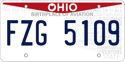 OH license plate FZG5109
