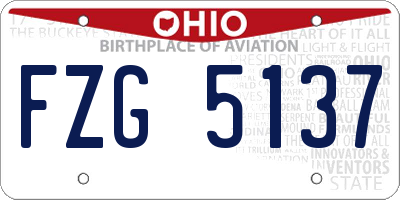 OH license plate FZG5137