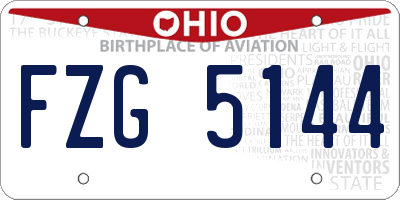 OH license plate FZG5144