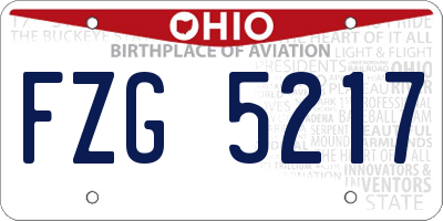 OH license plate FZG5217