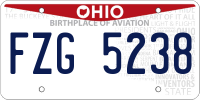 OH license plate FZG5238