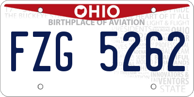 OH license plate FZG5262