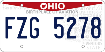 OH license plate FZG5278