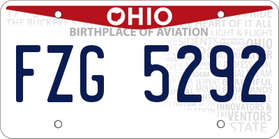 OH license plate FZG5292