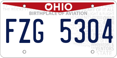 OH license plate FZG5304