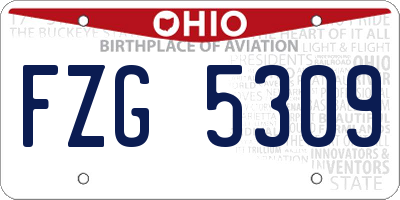 OH license plate FZG5309
